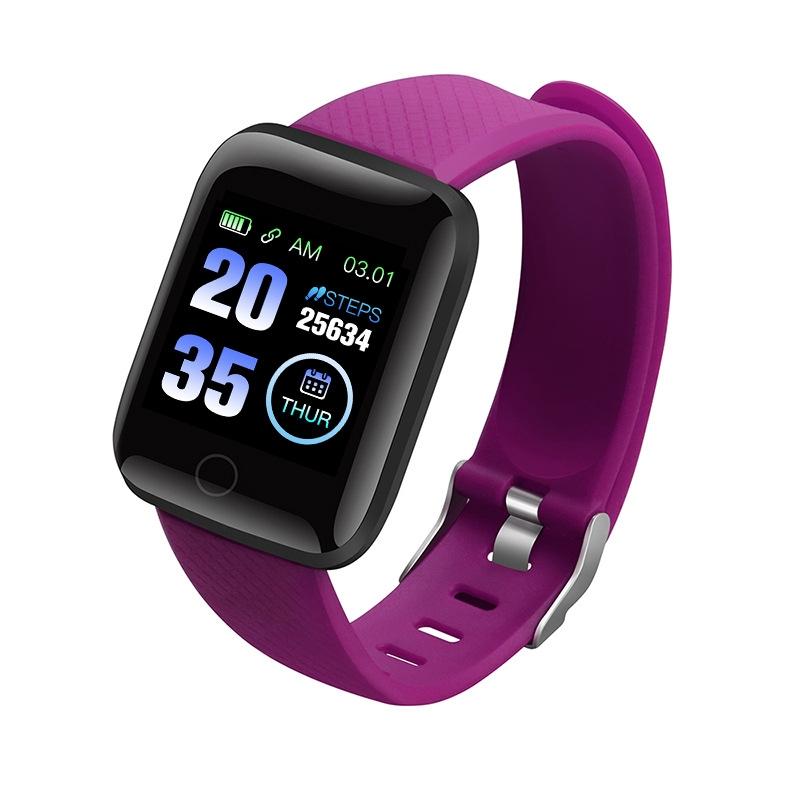 116plus 1.3 inch Color Screen Smart Bracelet IP67 Waterproof, Support Call Reminder/ Heart Rate Monitoring /Blood Pressure Monitoring/ Sleep Monitoring (Purple)  |  Smart Bracelets Smart Bracelets Smart Bracelets