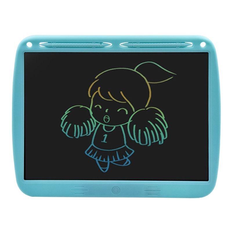 15inch Charging Tablet Doodle Message Double Writing Board LCD Children Drawing Board, Specification: Blue Colorful Lines (Blue)  |  Digital Drawing Tablets Computer Accessories Digital Drawing Tablets