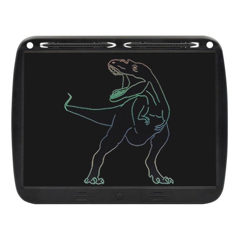 15inch Charging Tablet Doodle Message Double Writing Board LCD Children Drawing Board, Specification: Colorful Lines (Black)  |  Digital Drawing Tablets Computer Accessories Digital Drawing Tablets