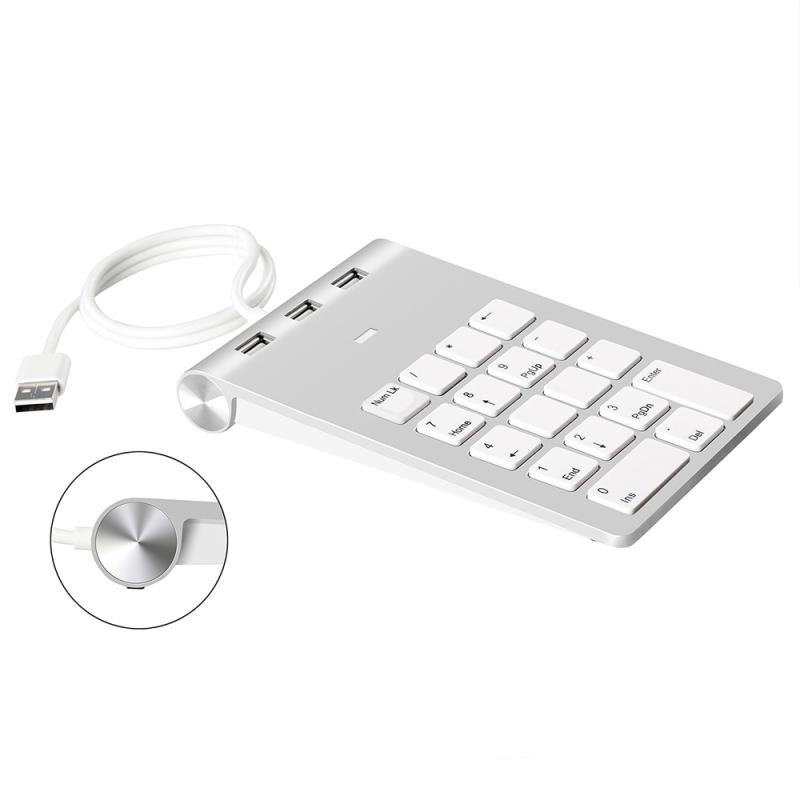 18 Keys USB 2.0 Financial Numeric Keypad Multifunctional HUB Card Reader (Silver Gray)  |  Wired Keyboards Computer Accessories Wired Keyboards