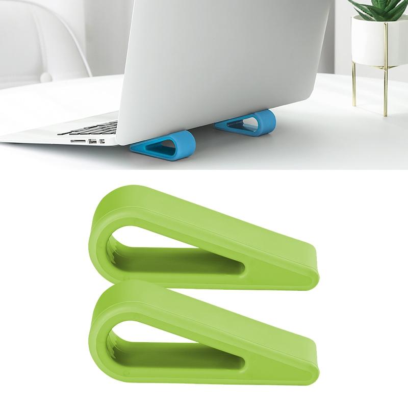 2 PCS Simple Notebook Computer Bracket Adjustable Height Increase Heat Dissipation Base Pad Holder (Green)  |  Laptop Stands Computer Accessories Laptop Stands