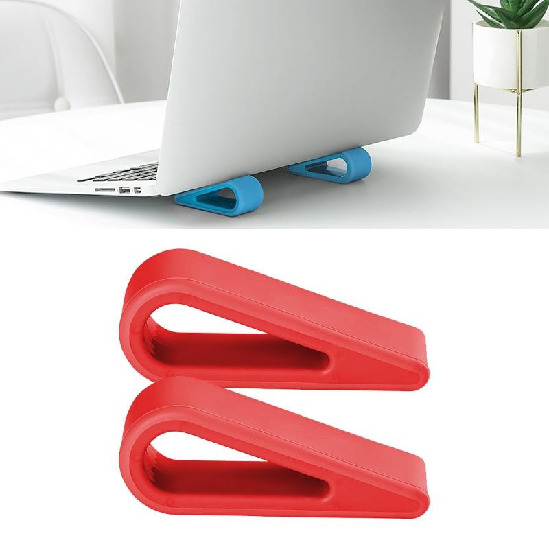 2 PCS Simple Notebook Computer Bracket Adjustable Height Increase Heat Dissipation Base Pad Holder (Red)  |  Laptop Stands Computer Accessories Laptop Stands