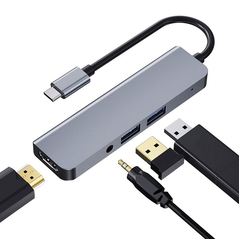 2008N 4 In 1 USB 3.0 x2 + HDMI + 3.5mm Port Multi-function Intelligent Type-C / USB-C HUB Docking Station  |  USB Hubs Computer Accessories USB Hubs