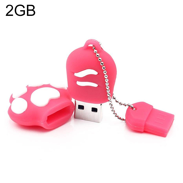 2GB Bear Paw Shaped Silicone USB 2.0 Flash Disk with Anti Dust Cup (Red plum) – 2GB (Red Plum)  |  USB Flash Memory Computer Accessories USB Flash Memory