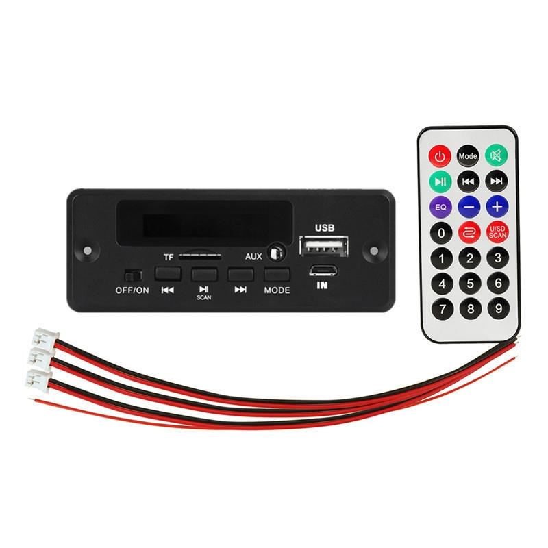 5/12V Folder Play With Power Amplifier MP3 Decoding Board With Recording Call Loss Motherboard With Bluetooth (Black)  |  Car MP4 MP5 Players Car Electronics Car MP4 MP5 Players