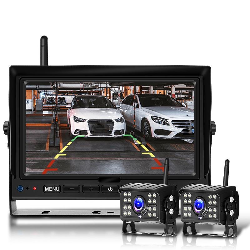 7 Inch Digital Wireless Reversing Image 1080P Video System Truck Monitoring Driving Recorder 2 Division+2 Night Video Camera  |  Rear View Cameras Car Electronics Rear View Cameras