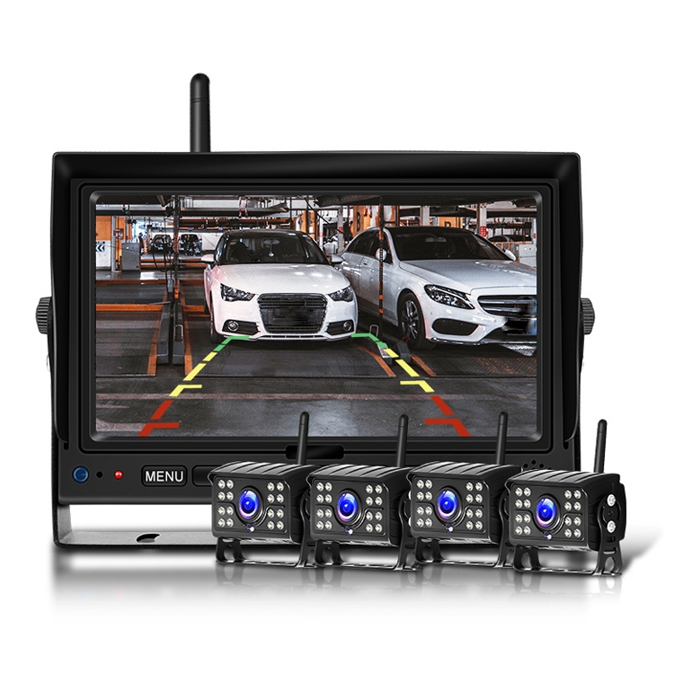 7 Inch Digital Wireless Reversing Image 1080P Video System Truck Monitoring Driving Recorder 4 Division+4 Night Video Camera  |  Rear View Cameras Car Electronics Rear View Cameras