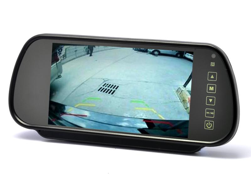 7 Inch Rearview Mirror Monitor (Touch Button Control, Dual Speakers)  |  Rear View Cameras Car Electronics Rear View Cameras