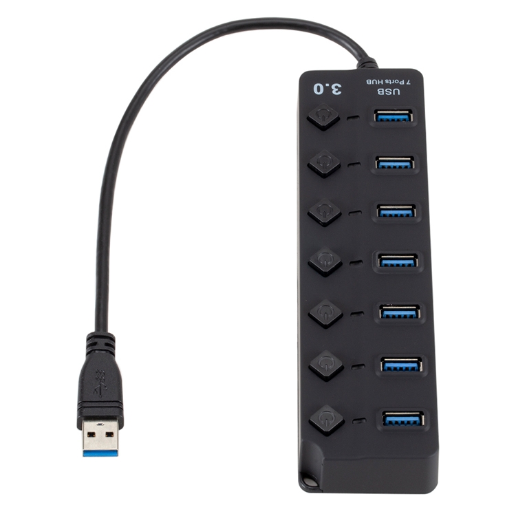 7 Ports USB 3.0 High Speed Multi Hub Expansion with Switch for PC & Laptop  |  USB Hubs Computer Accessories USB Hubs