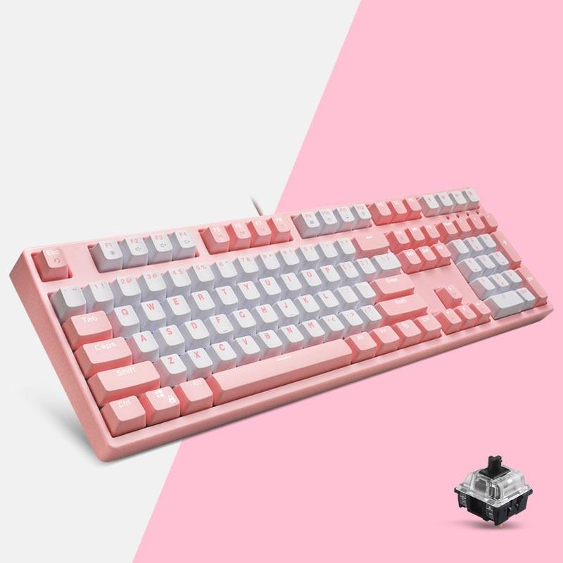 87/108 Keys Gaming Mechanical Keyboard, Colour: FY108 Pink Shell Black Shaft  |  Wired Keyboards Computer Accessories Wired Keyboards