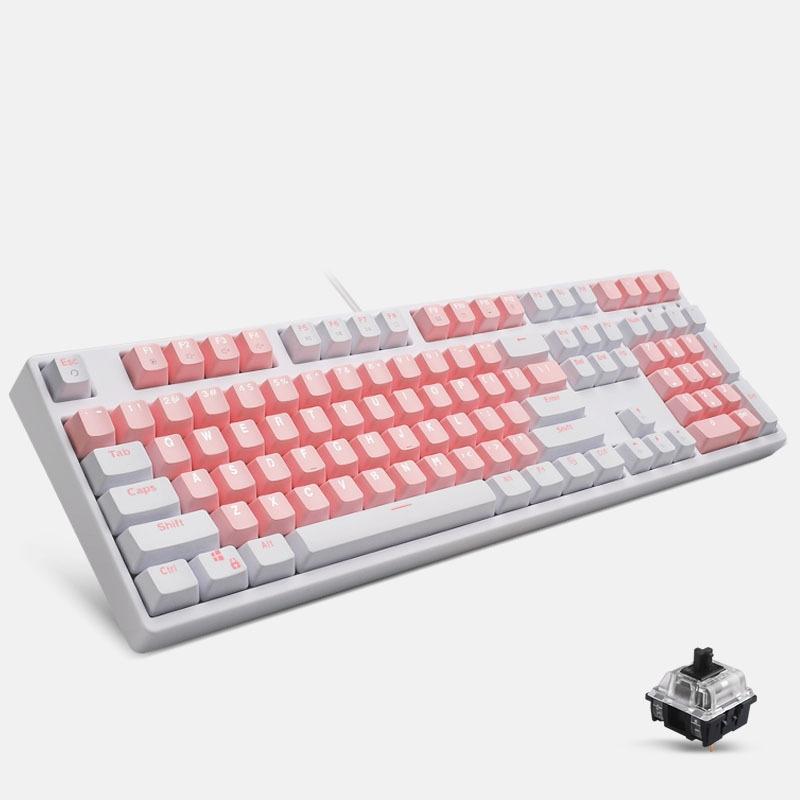 87/108 Keys Gaming Mechanical Keyboard, Colour: FY108 White Shell Black Shaft  |  Wired Keyboards Computer Accessories Wired Keyboards