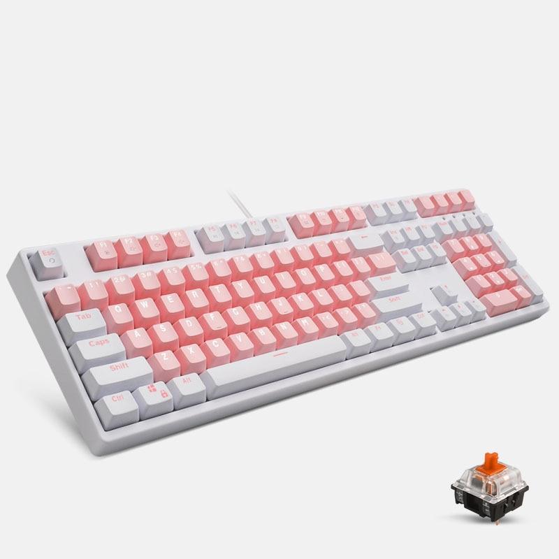 87/108 Keys Gaming Mechanical Keyboard, Colour: FY108 White Shell Tea Shaft  |  Wired Keyboards Computer Accessories Wired Keyboards