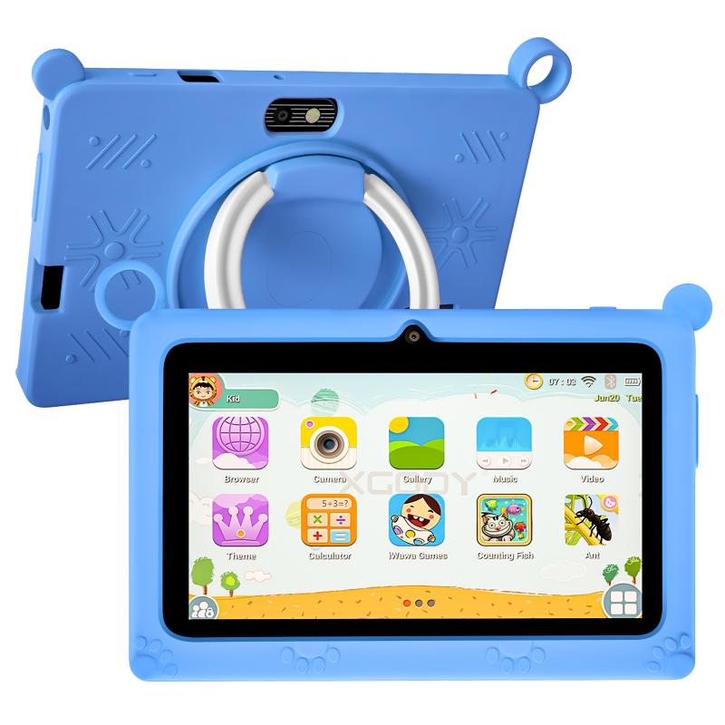 A133 7 inch Kid Tablet with Silicone Case, 2GB+32GB, Android 11 Allwinner A133 Quad Core CPU Support Parental Control Google Play (Blue)  |  Kid Tablet Computers Kid Tablet Computers Kid Tablet Computers