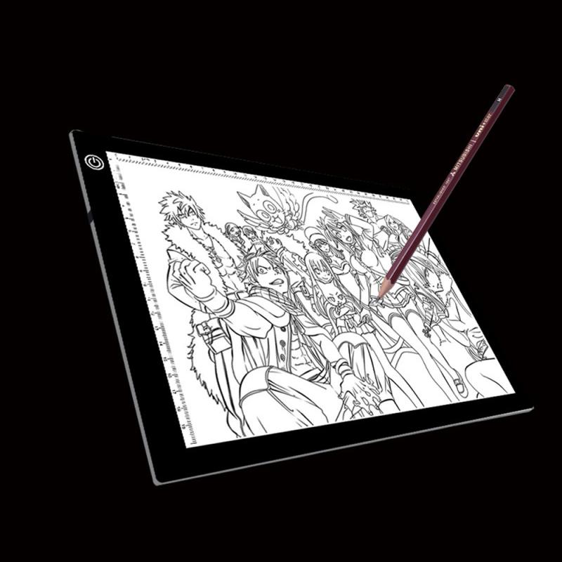 A4 Size 5W 5V LED Acrylic Copy Boards for Anime Sketch Drawing Sketchpad (Three Level of Brightness Dimmable, With USB Cable & Plug, 220x330x5mm)  |  Digital Drawing Tablets Computer Accessories Digital Drawing Tablets