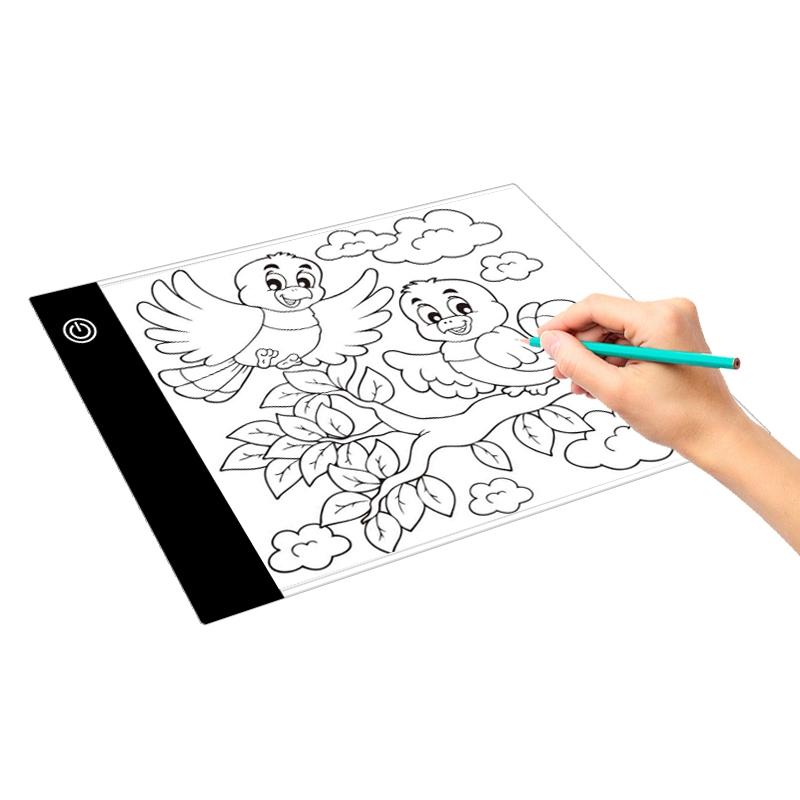 A5 Size Ultra-thin USB Three Level of Brightness Dimmable Acrylic Copy Boards Anime Sketch Drawing Sketchpad – With USB Cable & Plug  |  Digital Drawing Tablets Computer Accessories Digital Drawing Tablets