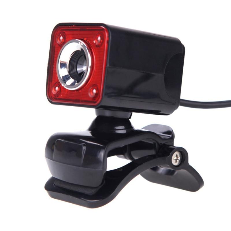 A862 360 Degree Rotatable 480P WebCam USB Wire Camera with Microphone & 4 LED lights for Desktop Skype Computer PC Laptop, Cable Length: 1.4m  |  Webcams Computer Accessories Webcams