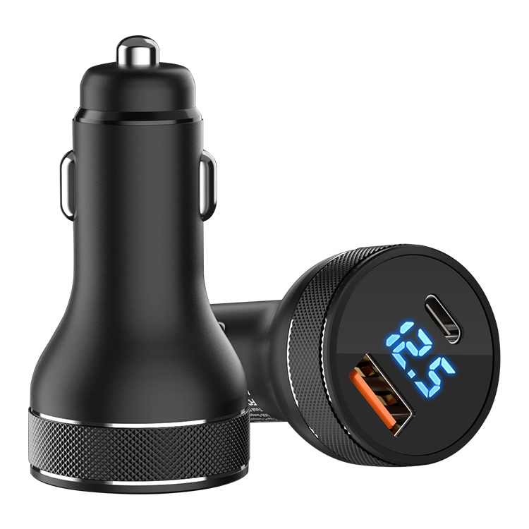 ACC-568 PD 20W USB-C / Type-C + USB Digital Display Fast Charge Car Charger (Black)  |  Car Charger Car Charger Car Charger