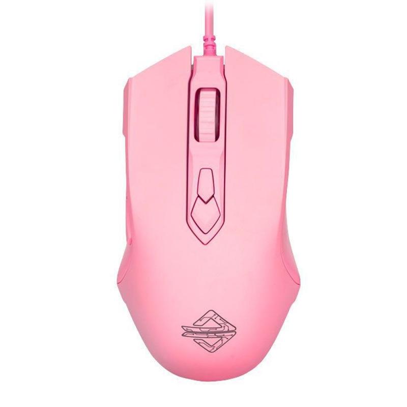 Ajazz AJ52 7 Keys Macro Programming Game USB RGB Wired Computer LOL/CF Mouse (Pink)  |  Wired Mice Computer Accessories Wired Mice