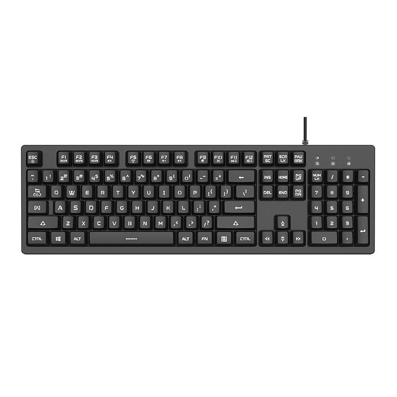 Ajazz DKS100 104 Keys Office Luminous Game Tea Axis Mechanical Keyboard, Cable Length: 1.5m (Black)  |  Wired Keyboards Computer Accessories Wired Keyboards