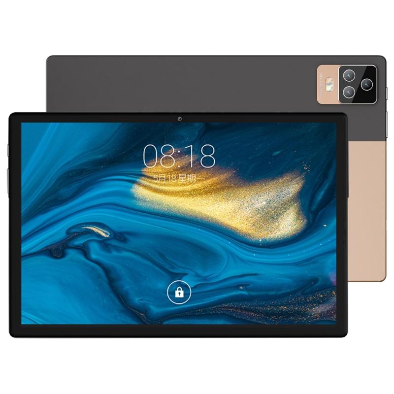 BDF P70 4G LTE Tablet PC 10.1 inch, 8GB+128GB, Android 11 MTK6755 Octa Core with Leather Case, Support Dual SIM, EU Plug (Gold)  |  Android Tablets Android Tablets Android Tablets