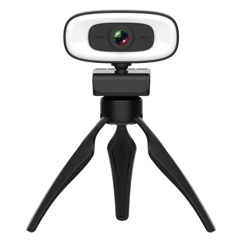 C10 2K HD Without Distortion 360 Degrees Rotate Three-speed Fill Light USB Free Drive Webcams, Built-in Clear Sound Microphone  |  Webcams Computer Accessories Webcams