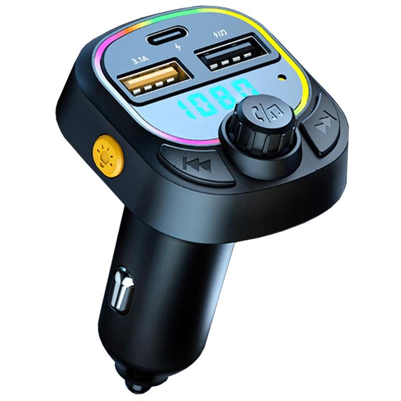 C28 Fast Charging Atmosphere Light Handsfree Car Kit Car Mp3 Player Stereo FM Transmitter  |  Bluetooth Car Kits Bluetooth Car Kits Bluetooth Car Kits