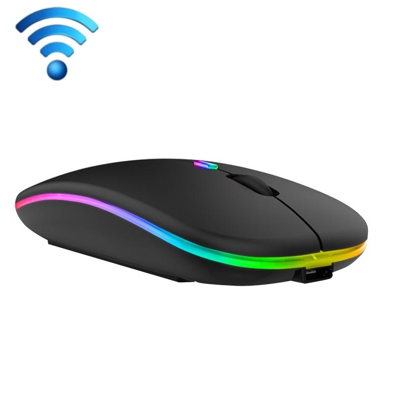 C7002 2400DPI 4 Keys Colorful Luminous Wireless Mouse, Color: 2.4G Black  |  Wireless Mice Computer Accessories Wireless Mice