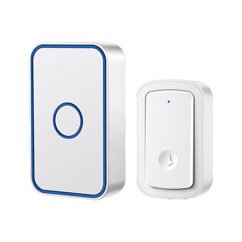 CACAZI A19 1-For-1 Battery Powered Waterproof Wireless Music Doorbell (1 Receiver + 1 Button, White)  |  Wireless Doorbell Security & Surveillance Wireless Doorbell