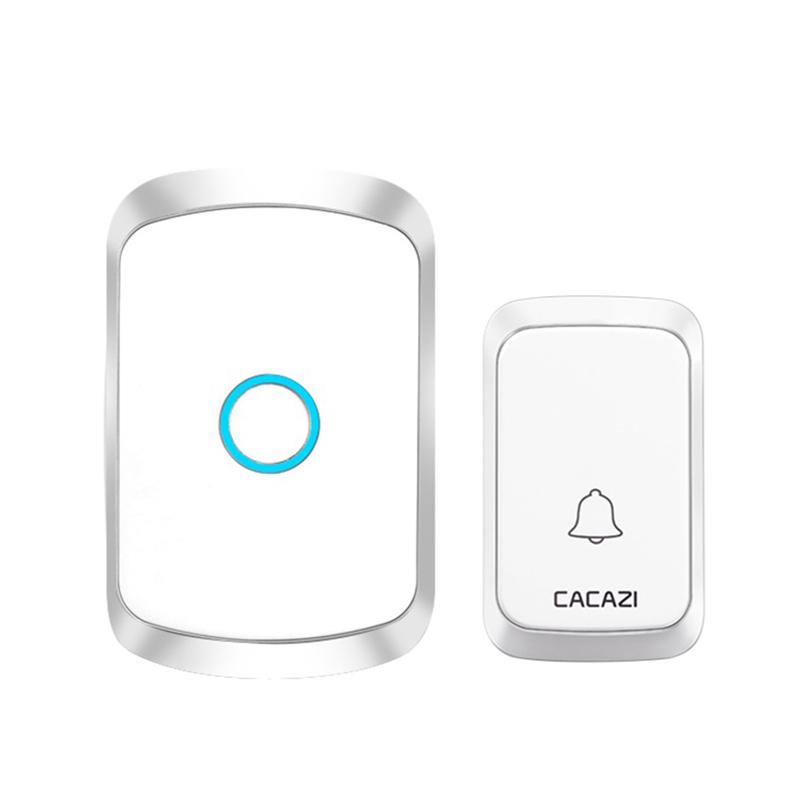 CACAZI A50 1 For 1 Wireless Music Doorbell without Battery (White)  |  Wireless Doorbell Security & Surveillance Wireless Doorbell