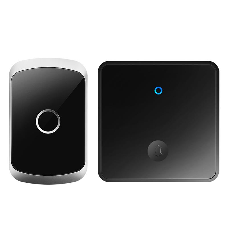 CACAZI FA50 1 For 1 Push-button Self-generating Wireless Doorbell (Black)  |  Wireless Doorbell Security & Surveillance Wireless Doorbell