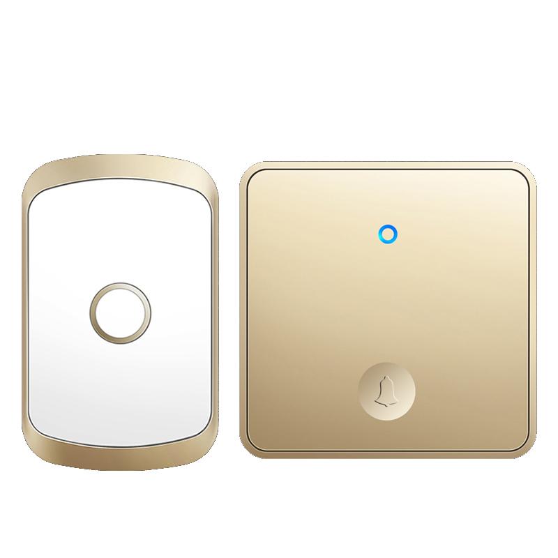 CACAZI FA50 1 For 1 Push-button Self-generating Wireless Doorbell (Gold)  |  Wireless Doorbell Security & Surveillance Wireless Doorbell