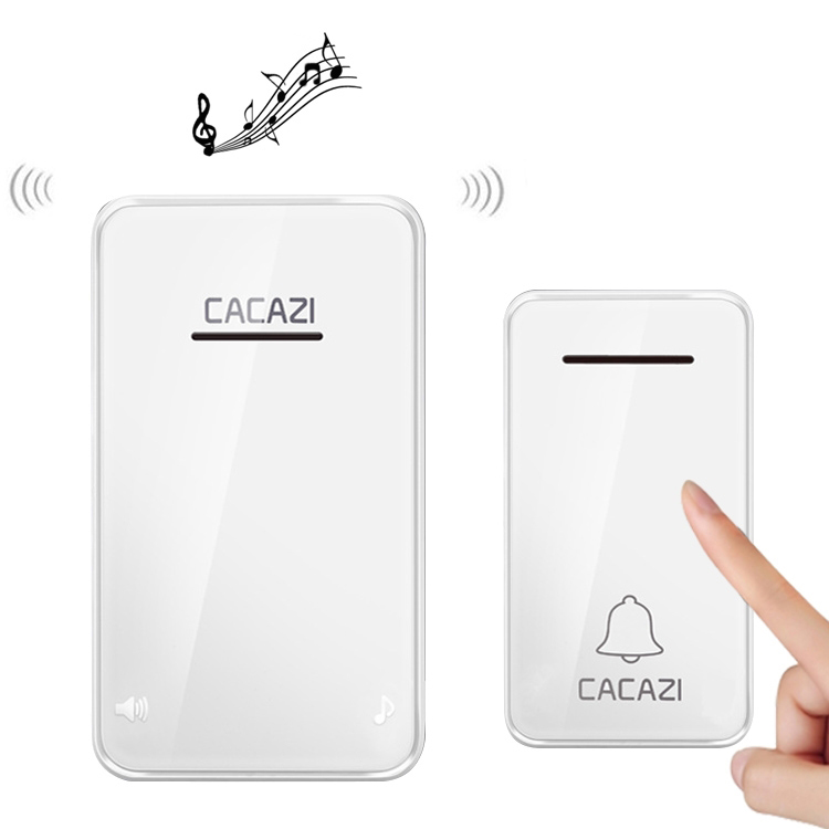 CACAZI FA8 Self-Powered Wireless Doorbell (White)  |  Wireless Doorbell Security & Surveillance Wireless Doorbell