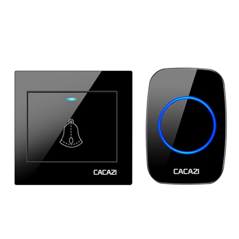 CACAZI H10 1 For 1 Wireless Smart Doorbell without Battery (Black)  |  Wireless Doorbell Security & Surveillance Wireless Doorbell