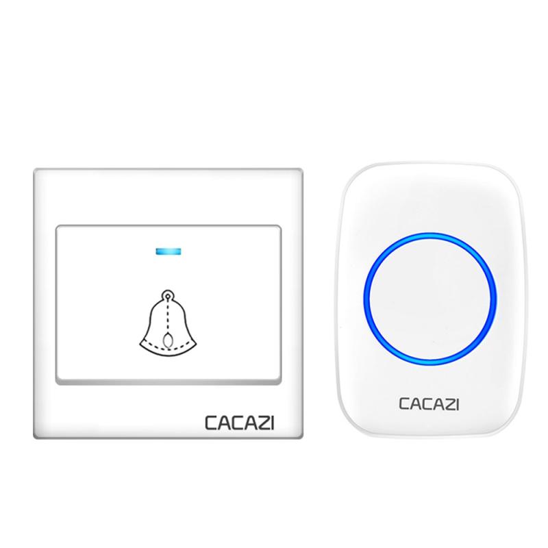 CACAZI H10 1 For 1 Wireless Smart Doorbell without Battery (White)  |  Wireless Doorbell Security & Surveillance Wireless Doorbell