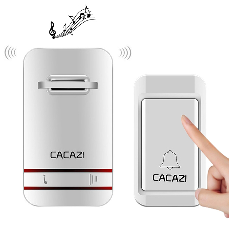 CACAZI V027G One Button One Receivers Self-Powered Wireless Home Kinetic Electronic Doorbell – 1 Button 1 Receivers  |  Wireless Doorbell Security & Surveillance Wireless Doorbell