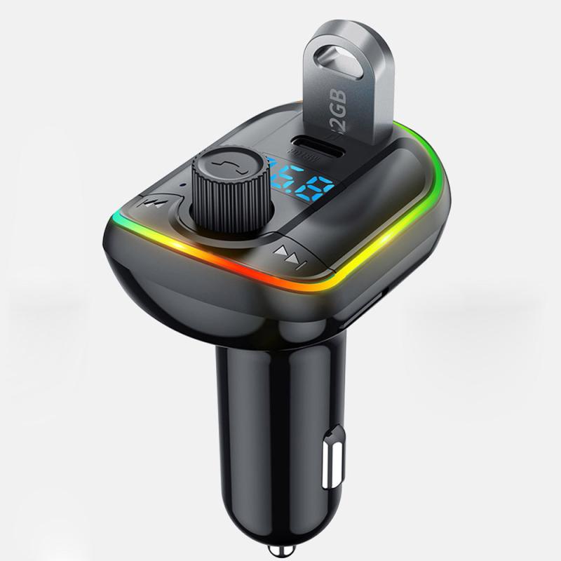 Car Handsfree Bluetooth 5.0 FM Transmitter with Type-C 18W PD Fast Charger and Wireless Car Lossless Music MP3 Player  |  Bluetooth Car Kits Bluetooth Car Kits Bluetooth Car Kits