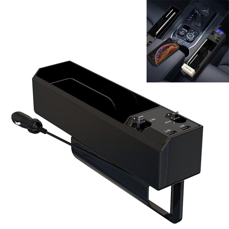 Car Seat Storage Box With Cable Car USB Charger, Style: 2-wire  |  Car Charger Car Charger Car Charger