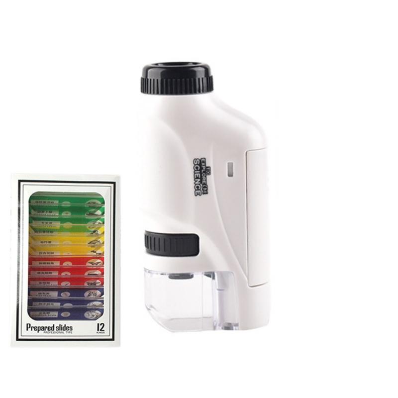 Children Handheld Portable Laboratory Equipment Microscope Toys, Colour: Lite + Specimen (White)  |  USB Microscopes Computer Accessories USB Microscopes