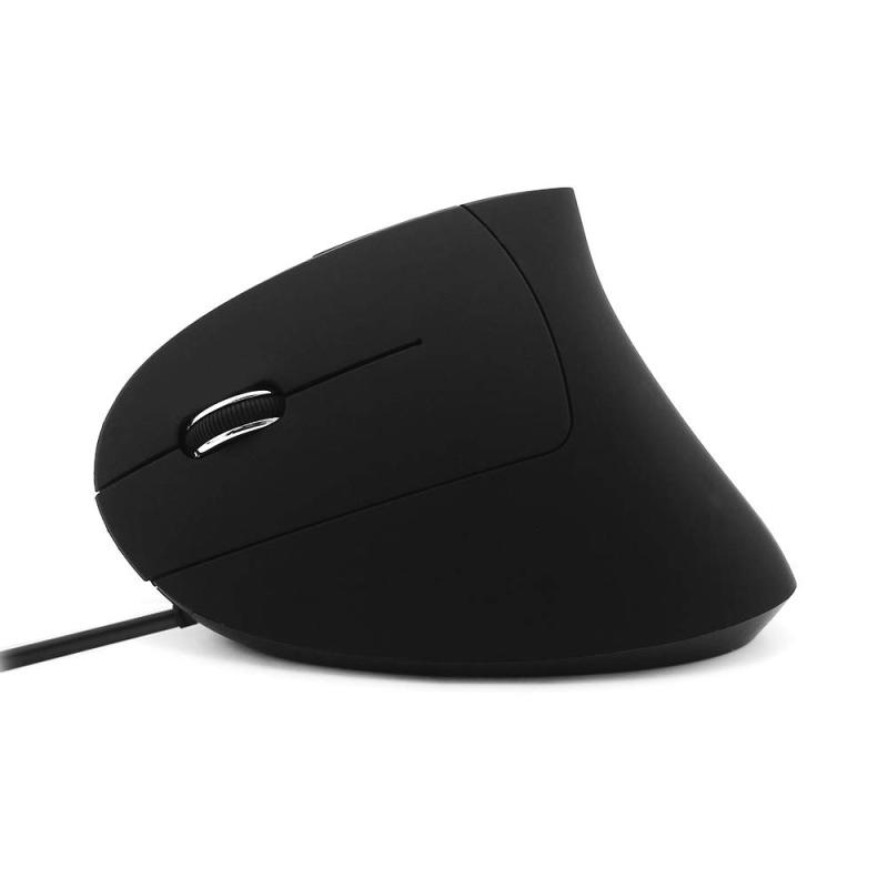 CM0093 Wired Version 2.4GHz Three-button Vertical Mouse for Left-hand, Resolution: 1000DPI / 1200DPI / 1600DPI, Cable Length: 1.7m (Black)  |  Wired Mice Computer Accessories Wired Mice