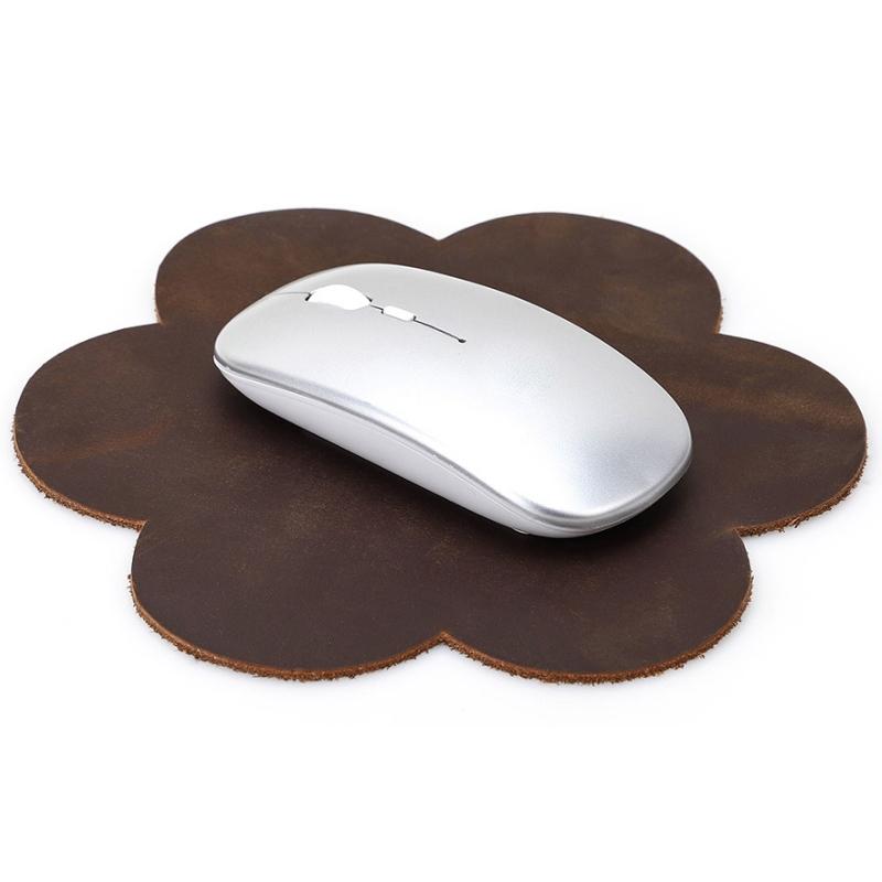 CONTACTS FAMILY Crazy Horse Leather Retro Petal Office Mouse Pad (Coffee)  |  Mouse Pads Computer Accessories Mouse Pads