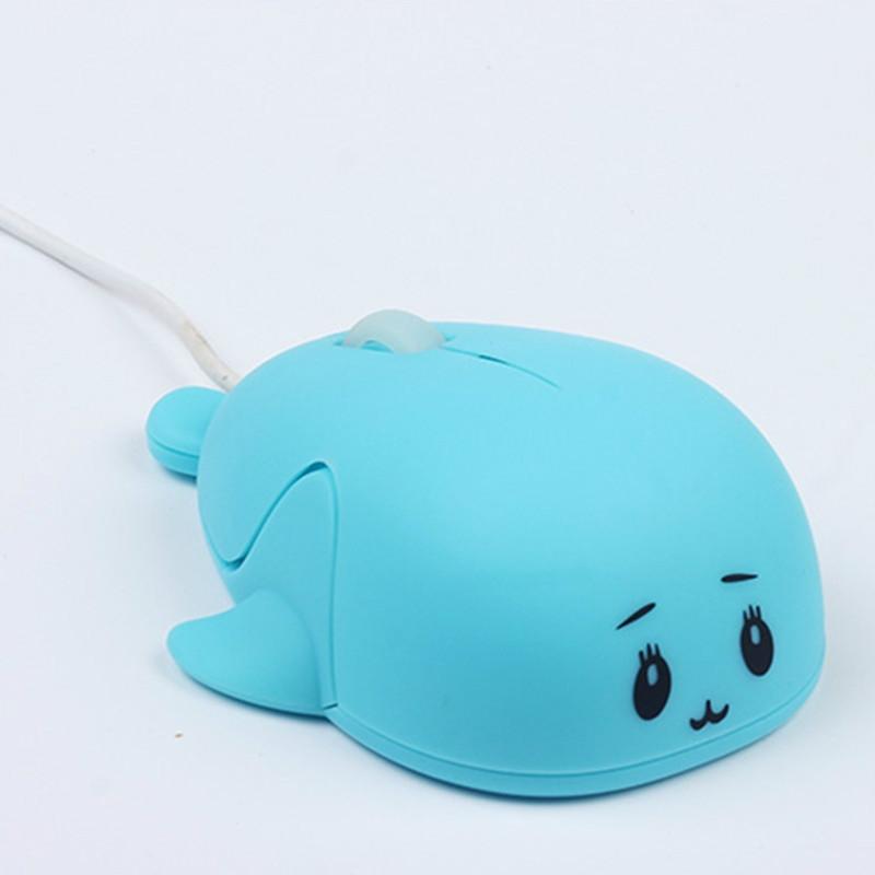 Cute Cartoon Wired Mouse Girl Office Home Laptop Mouse (Blue)  |  Wired Mice Computer Accessories Wired Mice