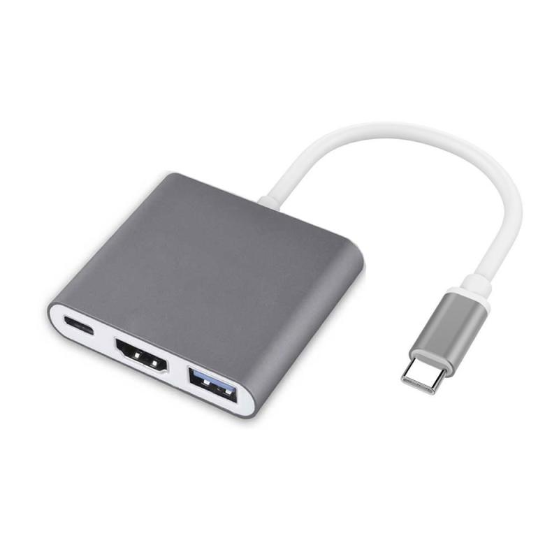 Cwxuan USB 3.1 Type-C to HDMI / USB 3.0 / USB-C Adapter – Gray  |  Adatpers / Converters / Cables Adatpers / Converters / Cables Adatpers / Converters / Cables