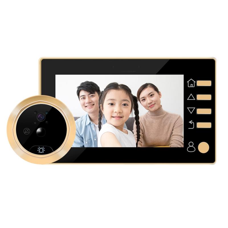 Danmini Q10 4.3 Inch Screen Motion Detection Camera Video Alarm Smart Digital Door Viewer, Support TF Card (Gold)  |  Video Door Phones Security & Surveillance Video Door Phones