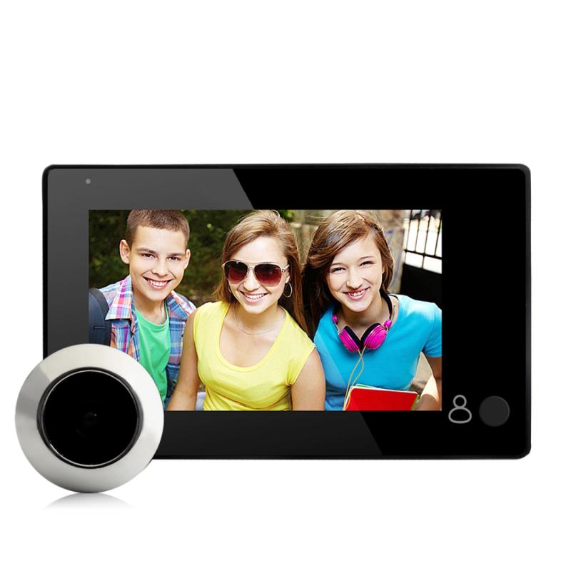 Danmini YB-43CH 4.3 inch Screen 1.0MP Security Camera Door Peephole with One-key to Watch Function (Black)  |  Video Door Phones Security & Surveillance Video Door Phones