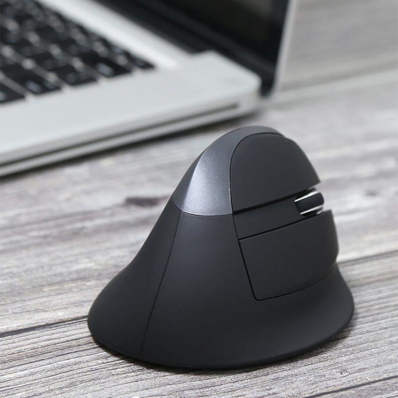 DELUX M618 Mini 2.4G Wireless 2400DPI USB Rechargeable Ergonomic Vertical Mouse (Grey)  |  Wireless Mice Computer Accessories Wireless Mice