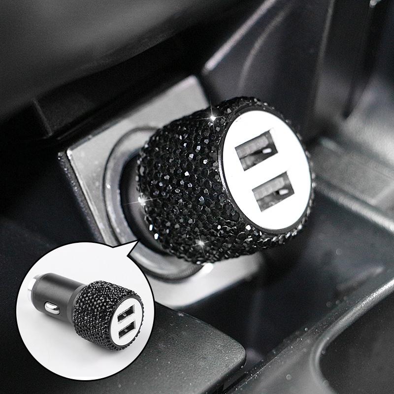 Diamond Car Dual USB Charge Mobile Phone Safety Hammer Charger (black) – Fast  |  Car Charger Car Charger Car Charger