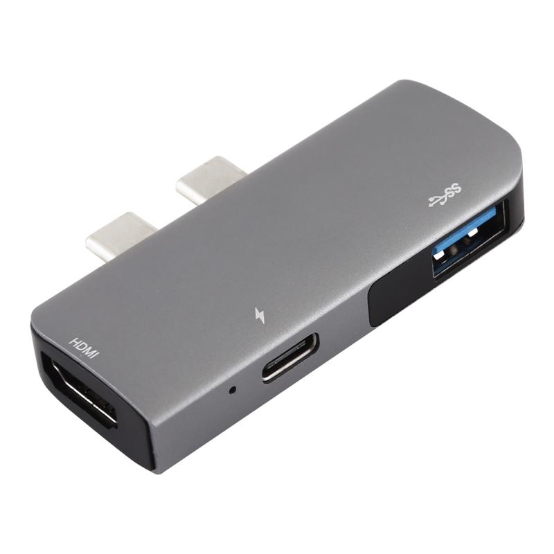 Double USB-C / Type-C to PD Port + USB 3.0 + HDMI Multifunctional Extension HUB Adapter  |  USB Hubs Computer Accessories USB Hubs