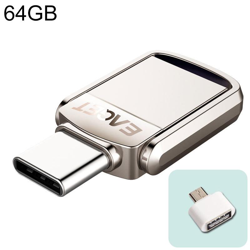 EAGET 64G USB 3.1 + Type-C / USB-C Interface Metal Twister Flash U Disk, with Micro USB OTG Adapter  |  USB Flash Memory Computer Accessories USB Flash Memory