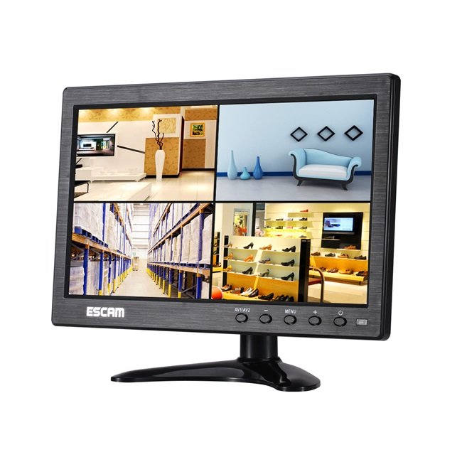 ESCAM T10 10 inch TFT LCD 1024×600 Monitor with VGA HDMI AV BNC USB for PC CCTV Security Camera  |  DVR Systems & Cards DVR Systems & Cards DVR Systems & Cards