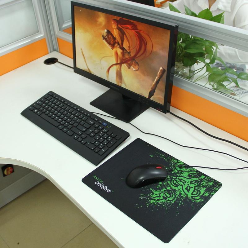 Extended Large Slim Anti-Slip Razer Pattern Soft Rubber Smooth Cloth Surface Game Keyboard Mouse Pad Mat, Size: 317 x 244 x 2 mm – Size: 32cm x 24cm  |  Mouse Pads Computer Accessories Mouse Pads